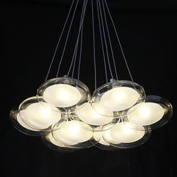 Nowoczesna współczesna lampa wisząca z metalu chromowanego