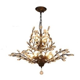 Vintage Crystal Flush Mount 7Lights Metal Malowanie Czarny LUB Złoty