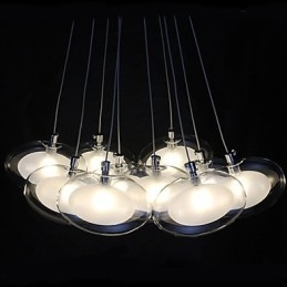 Nowoczesna współczesna lampa wisząca z metalu chromowanego
