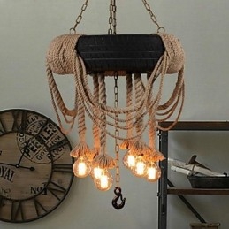 Vintage Malowanie Plastikowa Lampa Wisząca