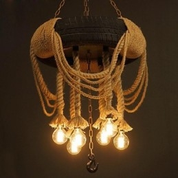 Vintage Malowanie Plastikowa Lampa Wisząca