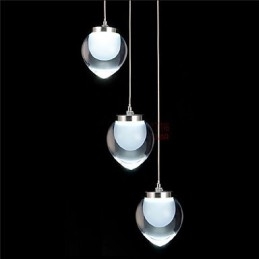 Nowoczesna współczesna lampa wisząca z metalu chromowanego