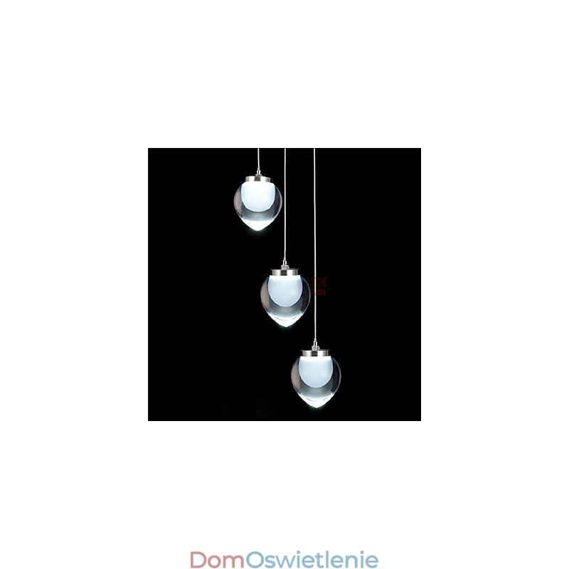 Nowoczesna współczesna lampa wisząca z metalu chromowanego