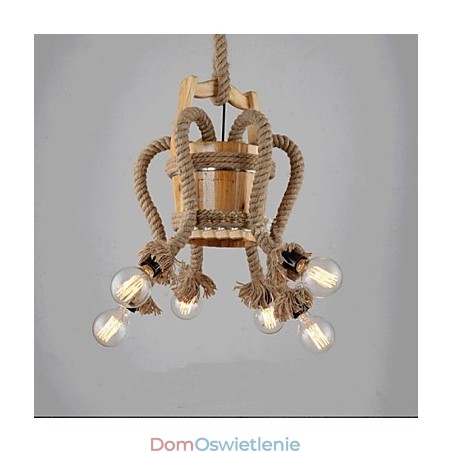 Drewniana beczka żyrandol kreatywny lampa Drewniana beczka żyrandol kreatywny lampa