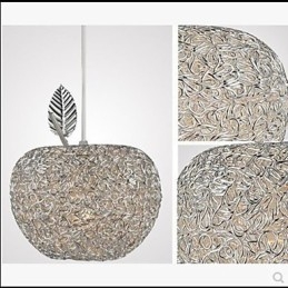 Żyrandol aluminiowy pleciony z siedmioma lampami Apple