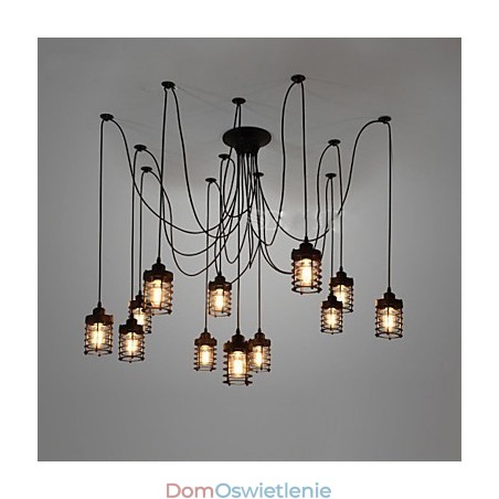 Vintage Edison Multiple Ajustable DIY Lampa sufitowa Światło Wiszące Oświetlenie Żyrandol Nowoczesny Elegancki Przemysłowy Jadalnia