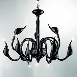 Nowoczesny, współczesny żyrandol w stylu świecy, galwanizowany metal