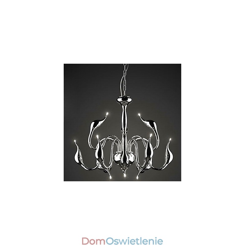Nowoczesny, współczesny żyrandol w stylu świecy, galwanizowany metal