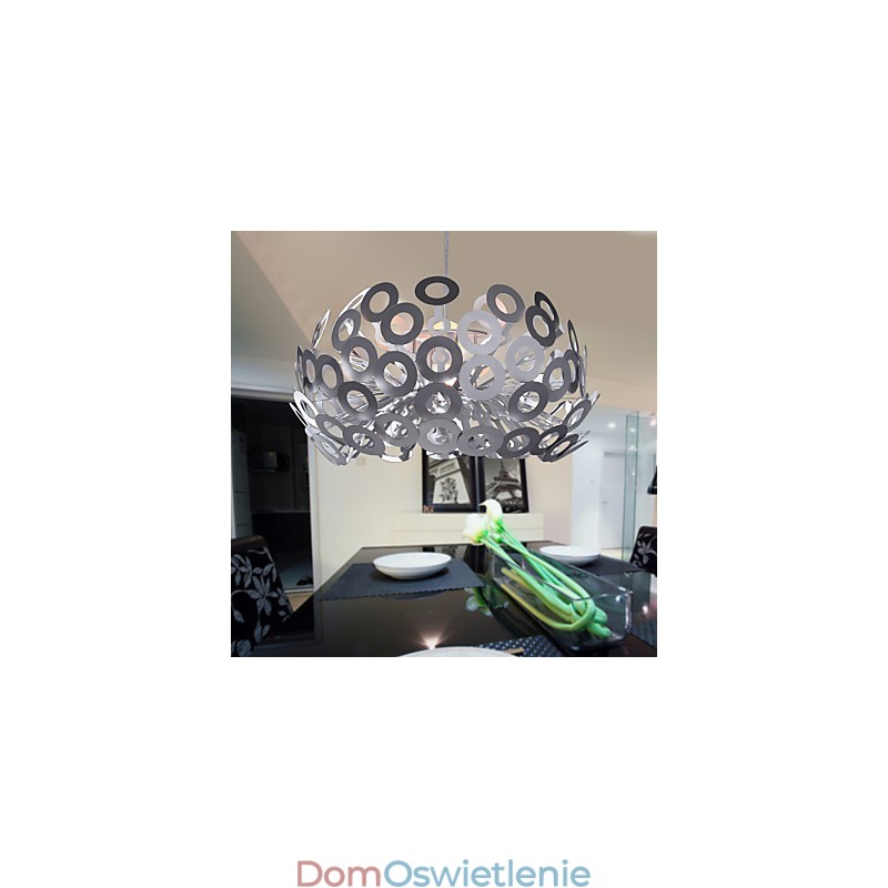 Nowoczesna lampa wisząca w okrągłym kloszu