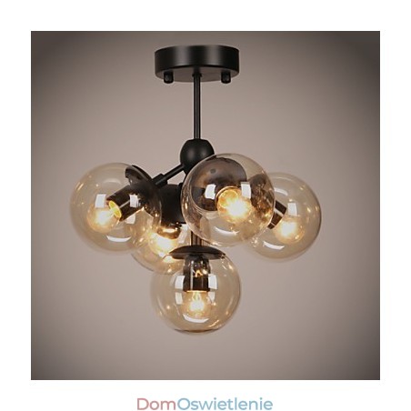 Żyrandol 5 świateł Szklane kule świetlne Retro Na zewnątrz Garaż Metal Żyrandol 5 świateł Szklane kule świetlne Retro Na zewnątrz Garaż Metal