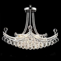 Nowoczesna współczesna lampa wisząca z kryształu galwanizowanego metalu