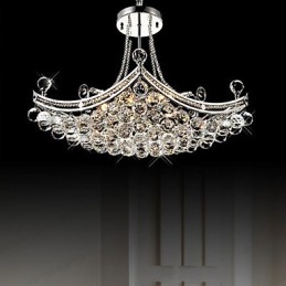 Nowoczesna współczesna lampa wisząca z kryształu galwanizowanego metalu