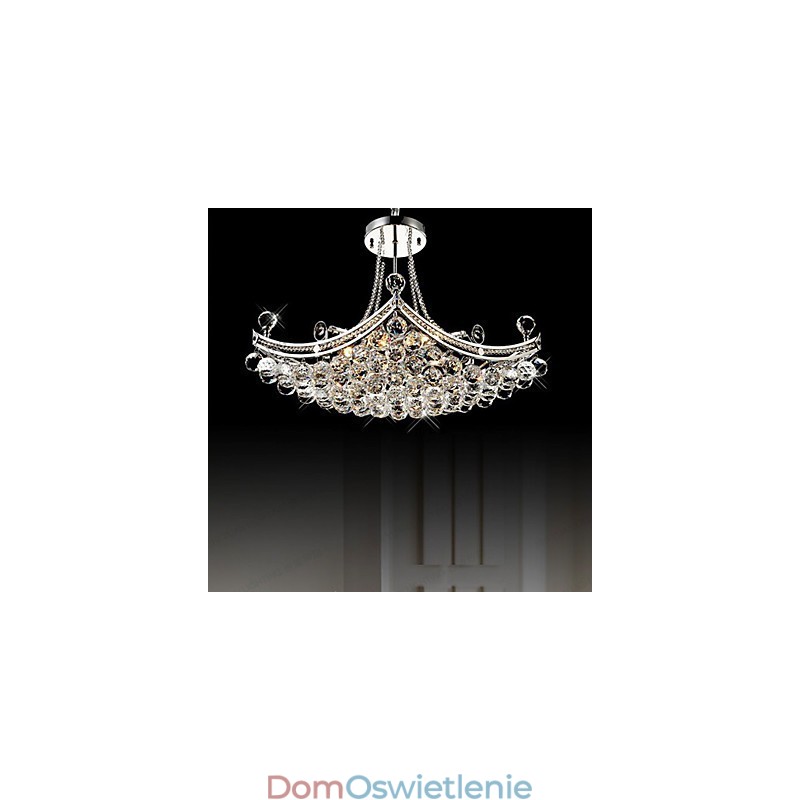 Nowoczesna współczesna lampa wisząca z kryształu galwanizowanego metalu