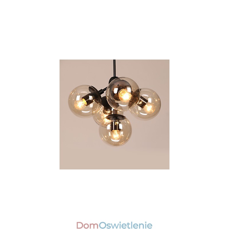 Żyrandol 5 świateł Szklane kule świetlne Retro Na zewnątrz Garaż Metal
