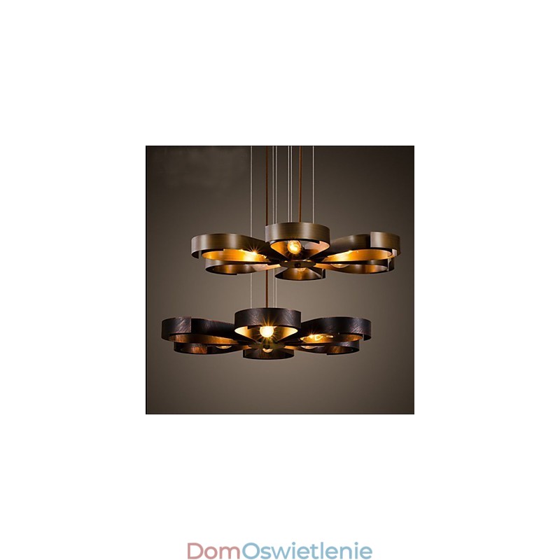 Amerykańska lampa wisząca w stylu rustykalnym z żelaza i kwiatów wiatrowych