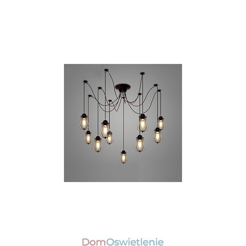 Vintage Edison Multiple Ajustable DIY Lampa sufitowa Światło Wiszące Oświetlenie Żyrandol Nowoczesny Elegancki Przemysłowy Jadalnia