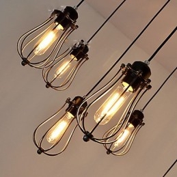 Vintage Edison Multiple Ajustable DIY Lampa sufitowa Światło Wiszące Oświetlenie Żyrandol Nowoczesny Elegancki Przemysłowy Jadalnia
