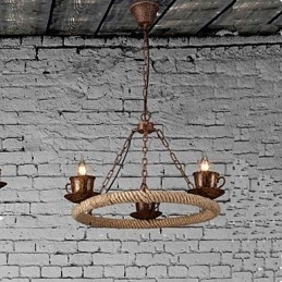 Przemysł ceramiczny Żyrandol z liną wiatrową RetroLron Żyrandol Simple3