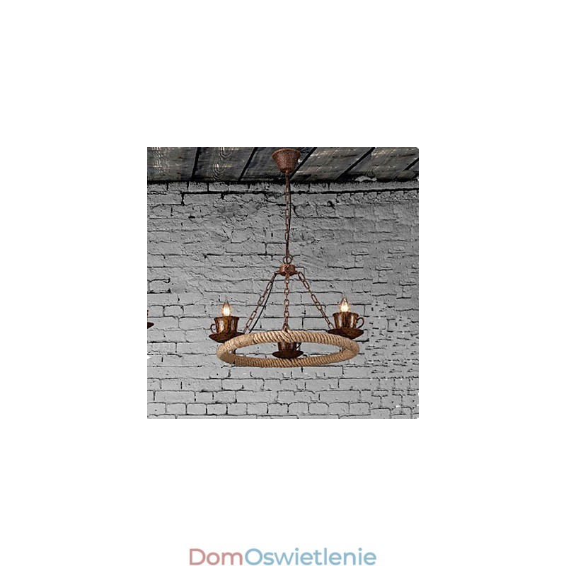 Przemysł ceramiczny Żyrandol z liną wiatrową RetroLron Żyrandol Simple3