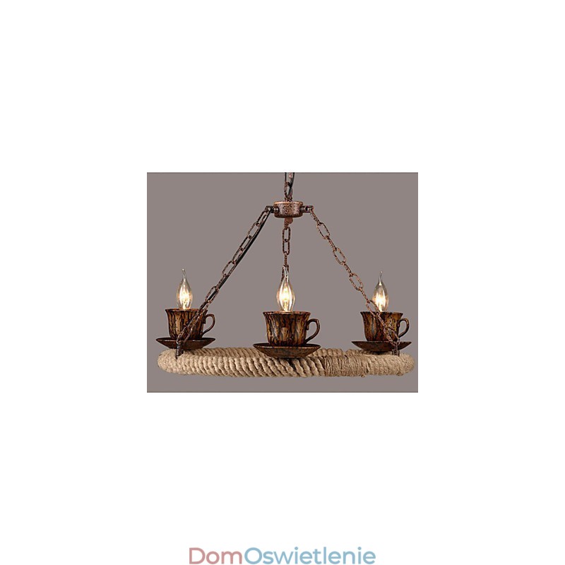 Przemysł ceramiczny Żyrandol z liną wiatrową RetroLron Żyrandol Simple3