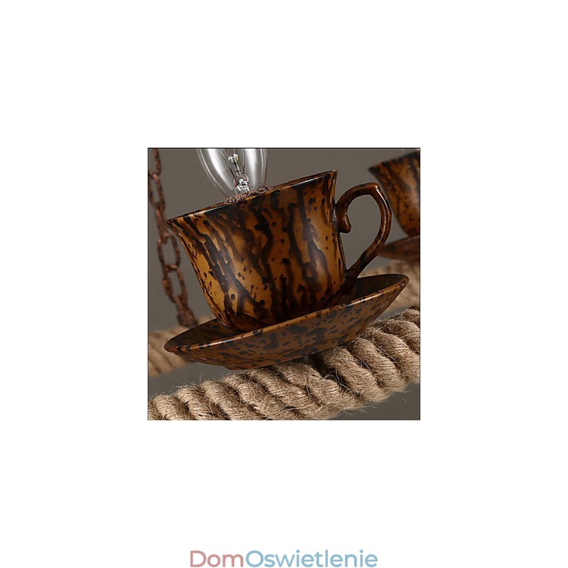Przemysł ceramiczny Żyrandol z liną wiatrową RetroLron Żyrandol Simple3