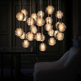 Lampa wisząca G4 Retroifit 3W Chromowana kryształowa nowoczesna współczesna lampa wisząca