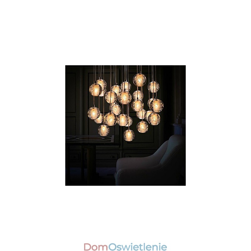 Lampa wisząca G4 Retroifit 3W Chromowana kryształowa nowoczesna współczesna lampa wisząca