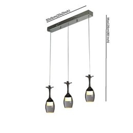 Lampy wiszące 3 światła długi tylny panel nowoczesny współczesny