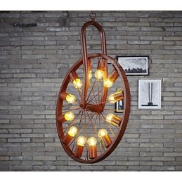 Retro Koło Wiszące Do Zrobienia Stara Przemysłowa Lampa Wisząca A