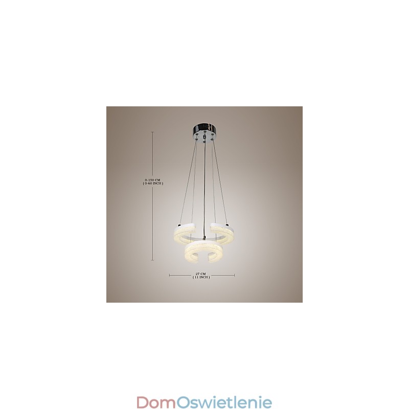 Kryształowa lampa wisząca w kształcie litery "C" Nowoczesna lampa z dwoma pierścieniami