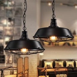 Lampy wiszące Amerykańskie rustykalne kute żelazo Współczesne i kontraktowe Lampy wiszące magazynowe