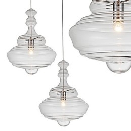 Artystyczna lampa wisząca 1 światło Nowoczesna prostota Bezbarwne szkło przezroczyste