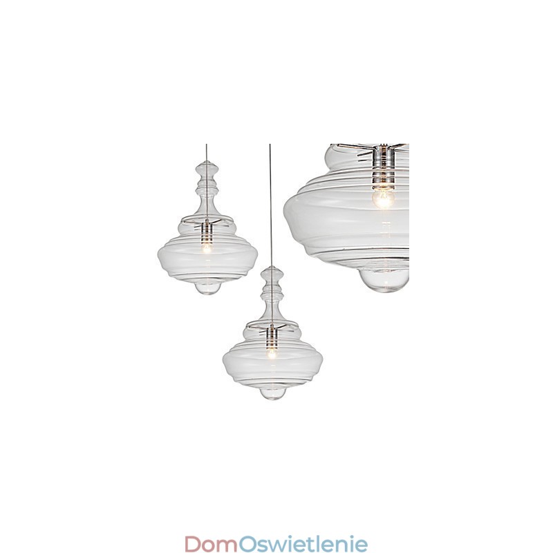 Artystyczna lampa wisząca 1 światło Nowoczesna prostota Bezbarwne szkło przezroczyste