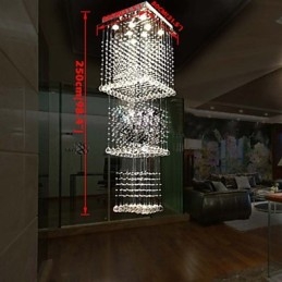 Sufitowe lampy wiszące kryształowe oświetlenie 8 świateł nowoczesne luksusowe srebrne lampy wiszące K9 przezroczyste kryształowe oprawy