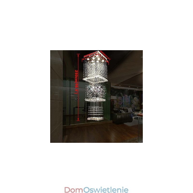 Sufitowe lampy wiszące kryształowe oświetlenie 8 świateł nowoczesne luksusowe srebrne lampy wiszące K9 przezroczyste kryształowe oprawy