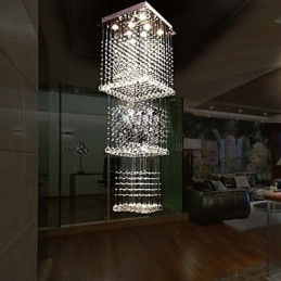 Sufitowe lampy wiszące kryształowe oświetlenie 8 świateł nowoczesne luksusowe srebrne lampy wiszące K9 przezroczyste kryształowe oprawy