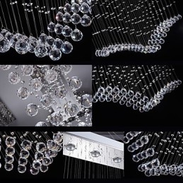 Sufitowe lampy wiszące kryształowe oświetlenie 8 świateł nowoczesne luksusowe srebrne lampy wiszące K9 przezroczyste kryształowe oprawy