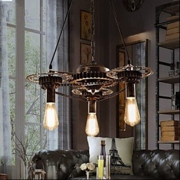 Żyrandol VintageLron Industrial Wind Gear Chandelier