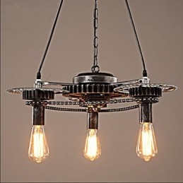 Żyrandol VintageLron Industrial Wind Gear Chandelier