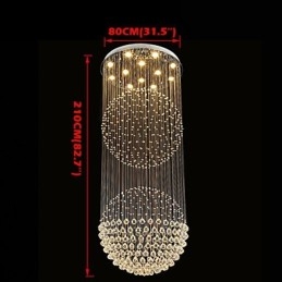 Wisząca lampa nowoczesny kryształowy żyrandol 12 świateł srebrny Canpoy przezroczysty kryształowy globus lampy sufitowe oprawy