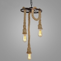 Lampa wisząca z metalu galwanizowanego w stylu retro mini
