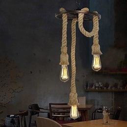 Lampa wisząca z metalu galwanizowanego w stylu retro mini