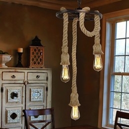 Lampa wisząca z metalu galwanizowanego w stylu retro mini