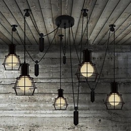 5 głów żyrandol rustykalny domek vintage retro country metal