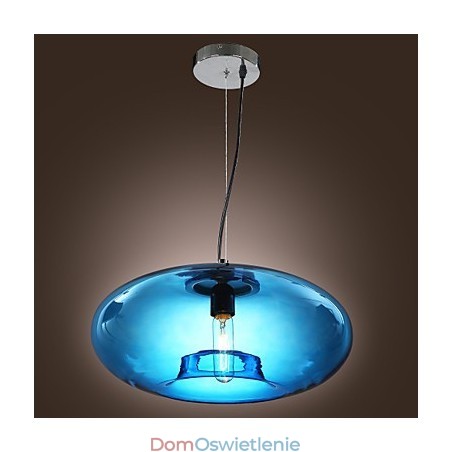 Wisząca lampa w nowoczesnym stylu, niebieskie szkło, żarówka w zestawie Wisząca lampa w nowoczesnym stylu, niebieskie szkło, żarówka w zestawie