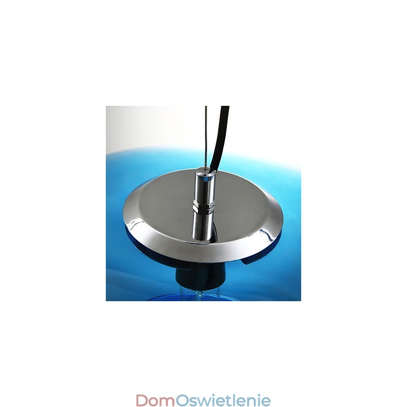 Wisząca lampa w nowoczesnym stylu, niebieskie szkło, żarówka w zestawie