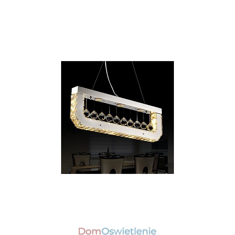 Kryształowy żyrandol Droplight prostokątny żółty światło