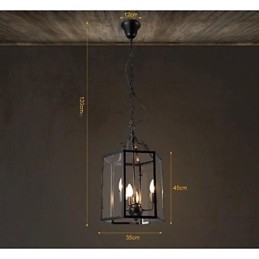 Tradycyjny Klasyczny Vintage Retro Latarnia Wiejski Mini Styl Malowanie Metalowa Lampa Wisząca Jadalnia