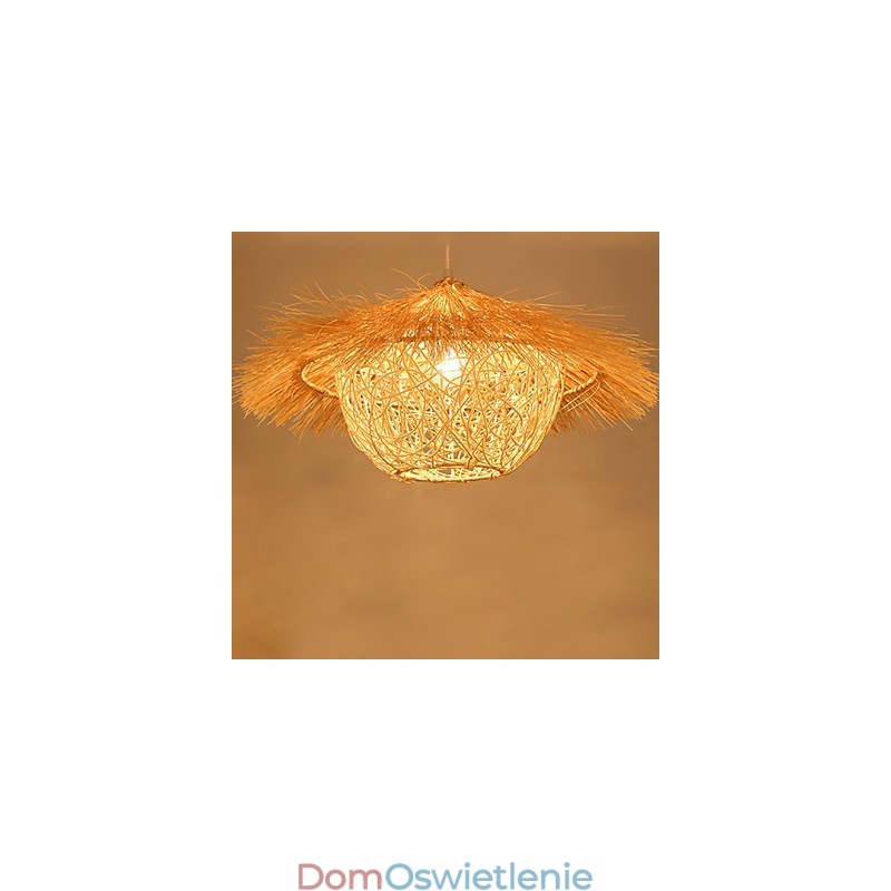 Nowoczesna, wiejska lampa Cany Art Woven Rattan Single Head Droplight