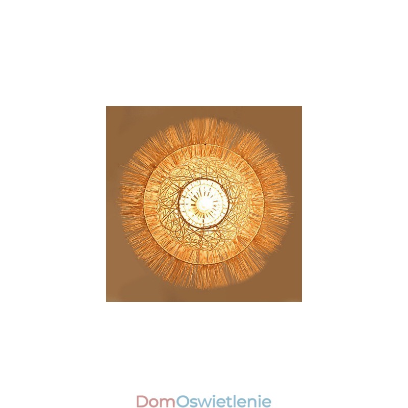 Nowoczesna, wiejska lampa Cany Art Woven Rattan Single Head Droplight